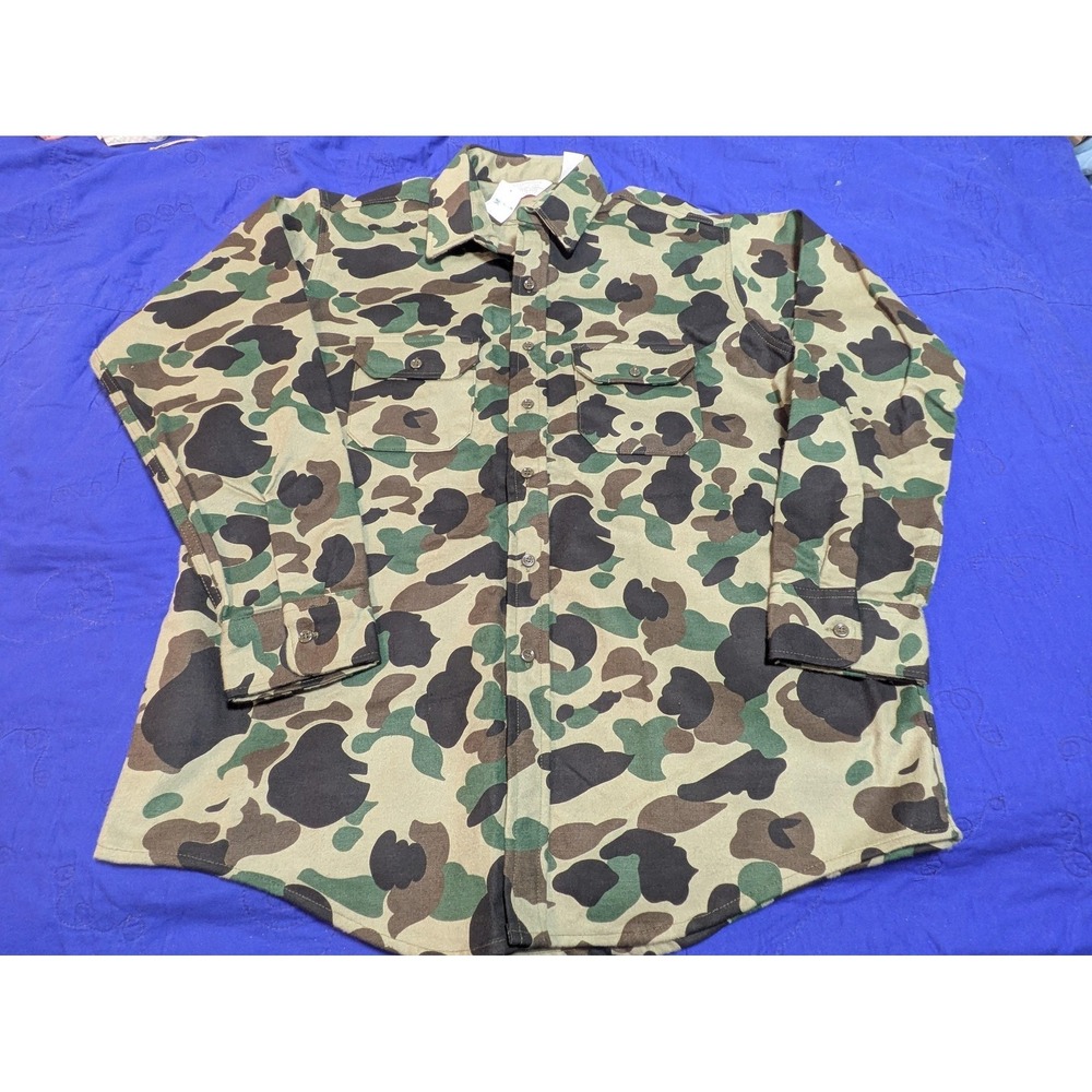 Vintage Frostproof Shirt Mens XL Green Camo Flannel Long Sleeve Hunting USA 80s
